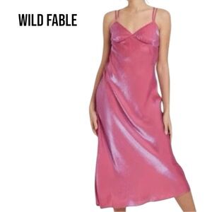 NWT Wild Fable Target IRIDESCENT MAXI SLIP DRESS Small PINK BLUE Valentine's Day